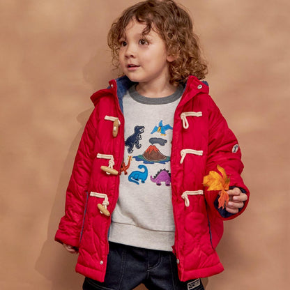 菱格絎縫牛角扣大衣