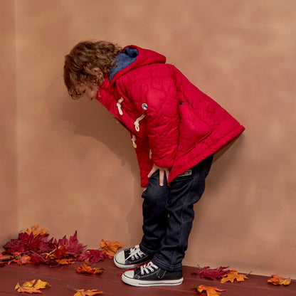 菱格絎縫牛角扣大衣