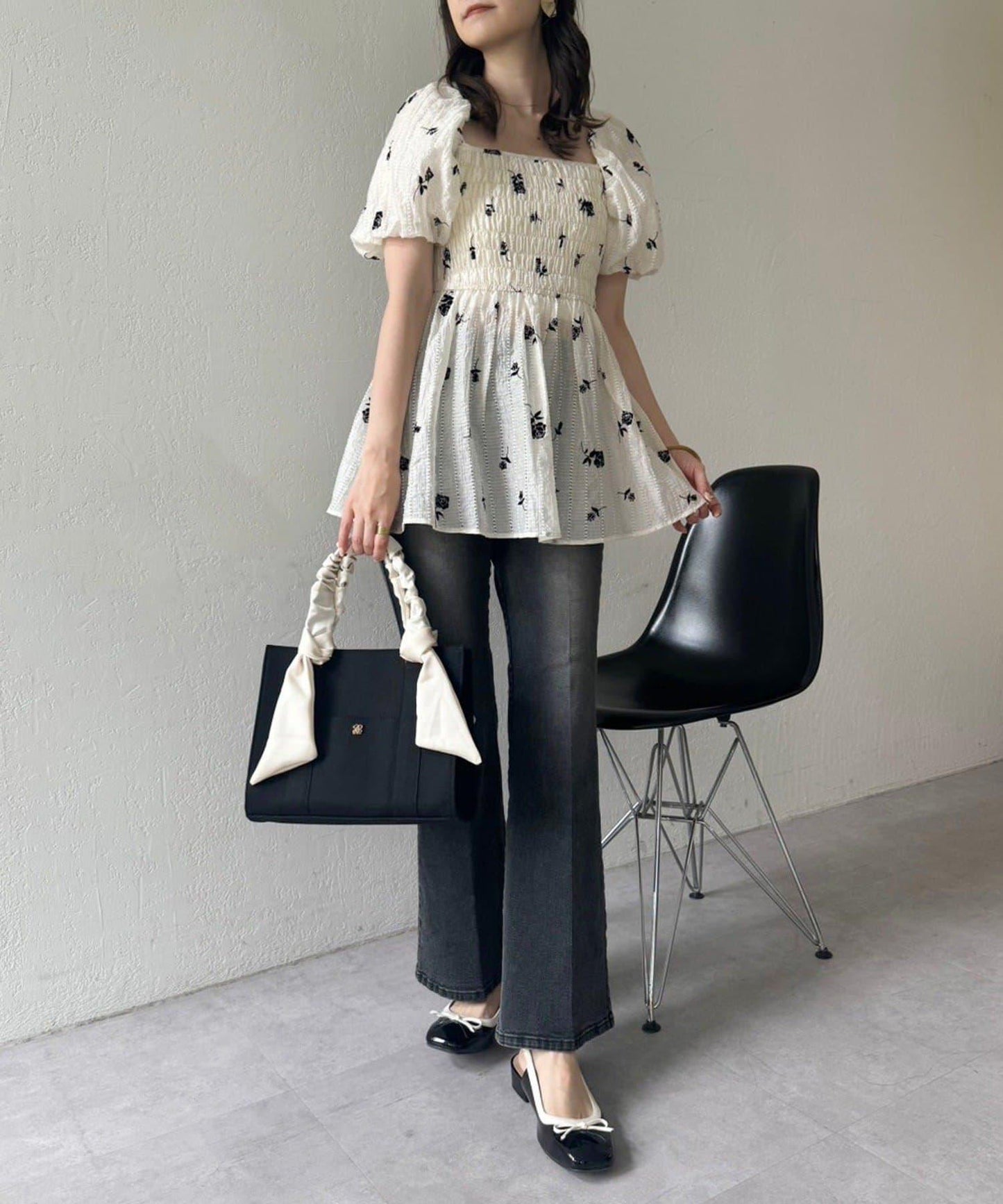 褶皺手柄迷你托特包