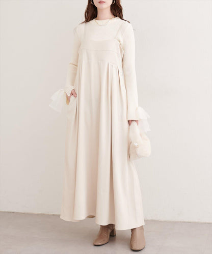 袖口網紗蝴蝶結針織衫