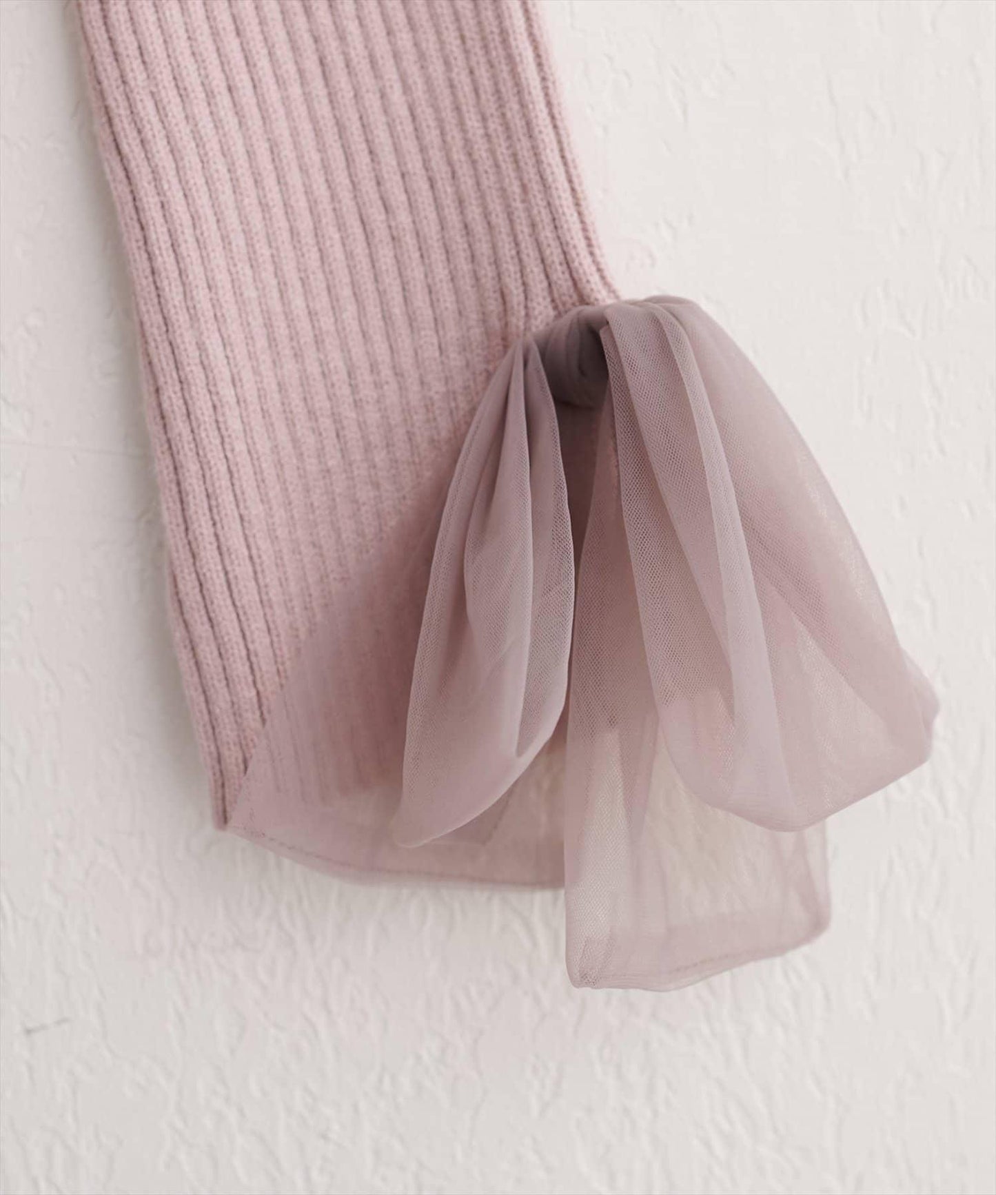 袖口網紗蝴蝶結針織衫