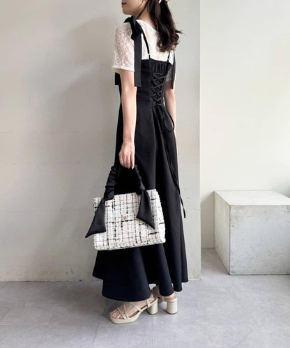 褶皺手柄迷你托特包