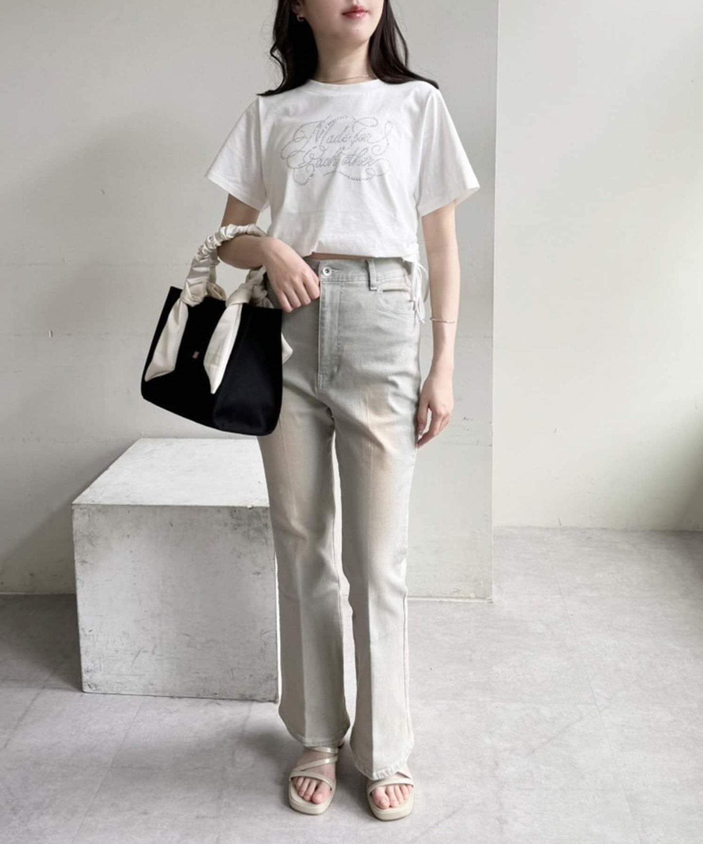 褶皺手柄迷你托特包