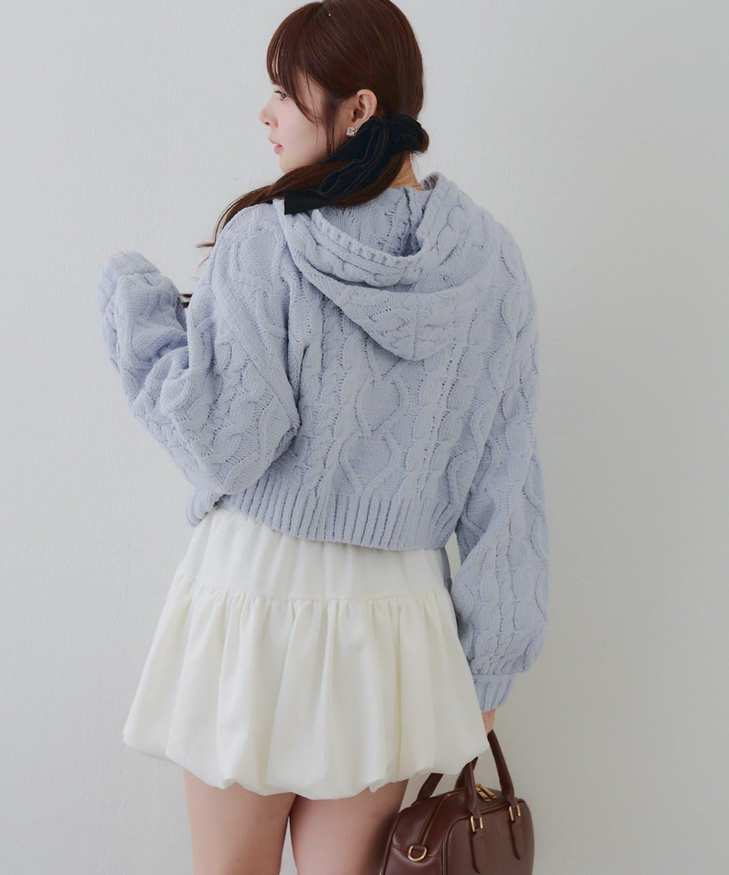 棉花糖觸感麻花絨連帽外套