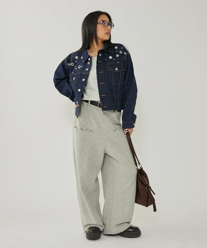 金屬孔眼牛仔夾克