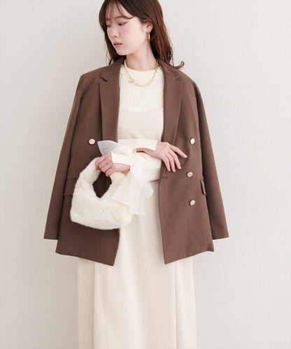 袖口網紗蝴蝶結針織衫