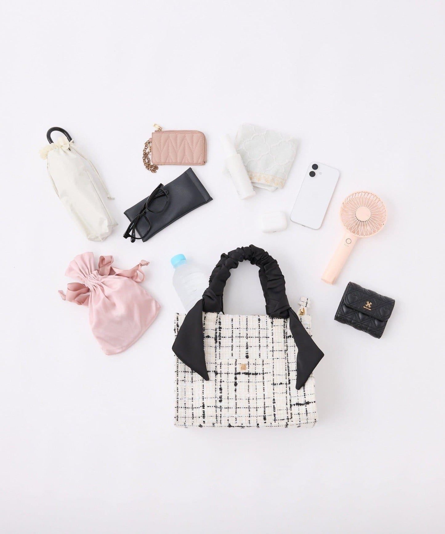 褶皺手柄迷你托特包