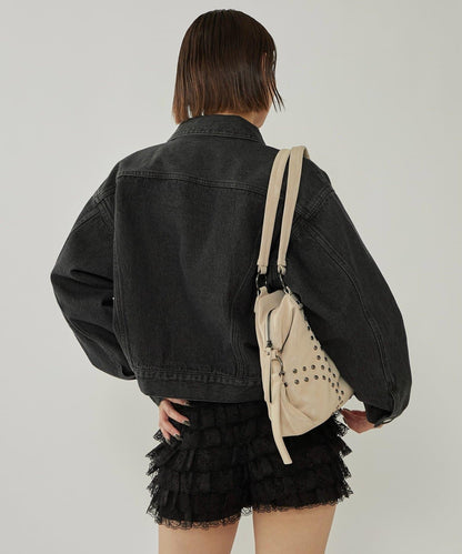 金屬孔眼牛仔夾克