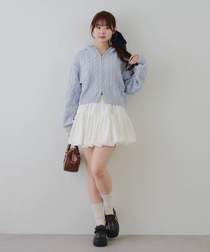 棉花糖觸感麻花絨連帽外套