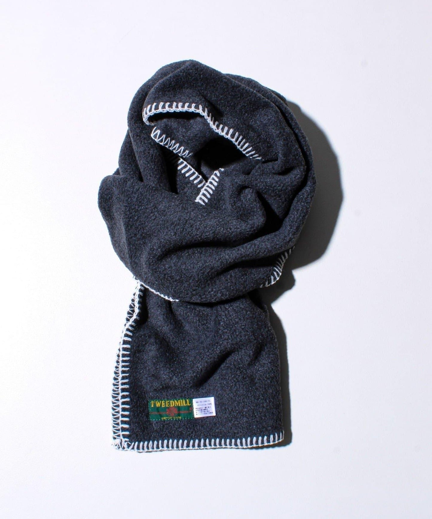 【GLOSTER聯名】【TWEEDMILL】毯縫拼接羊羔絨圍巾