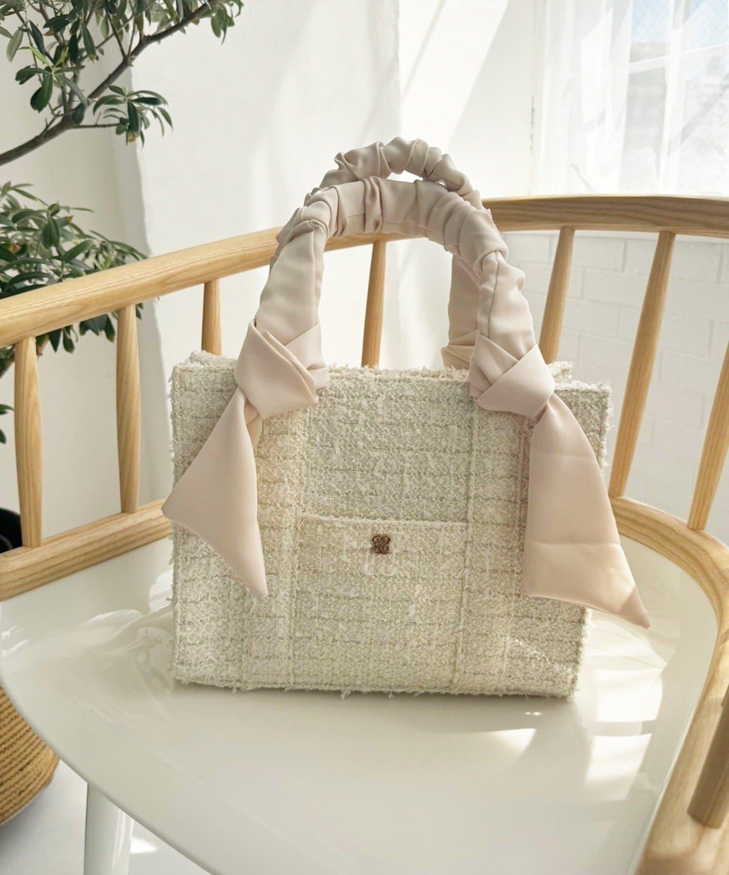 褶皺手柄迷你托特包