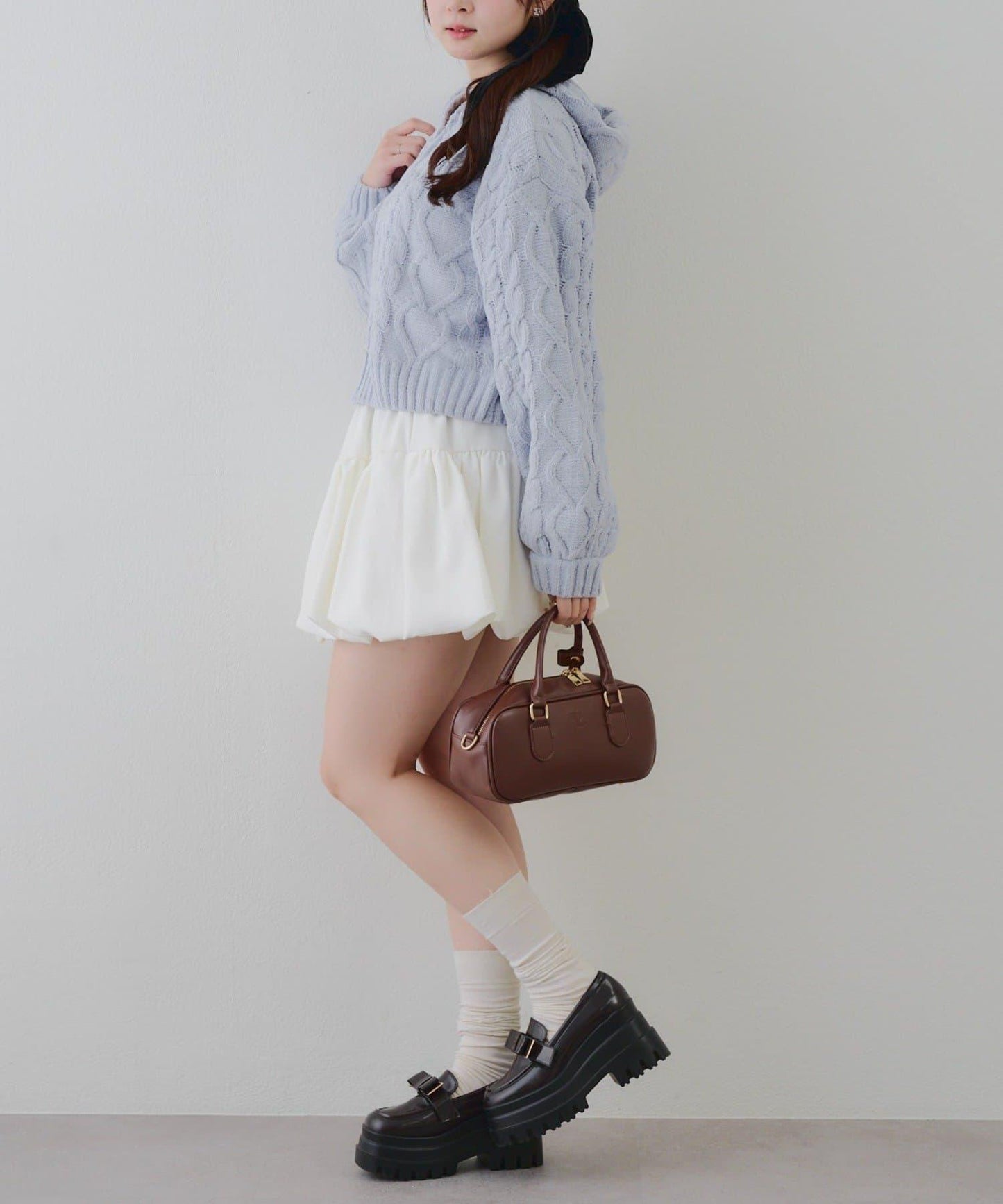 棉花糖觸感麻花絨連帽外套