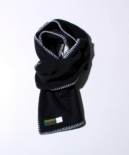 【GLOSTER聯名】【TWEEDMILL】毯縫拼接羊羔絨圍巾