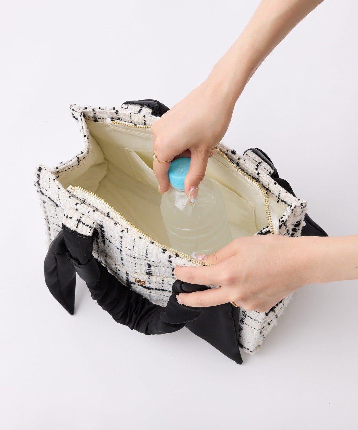 褶皺手柄迷你托特包