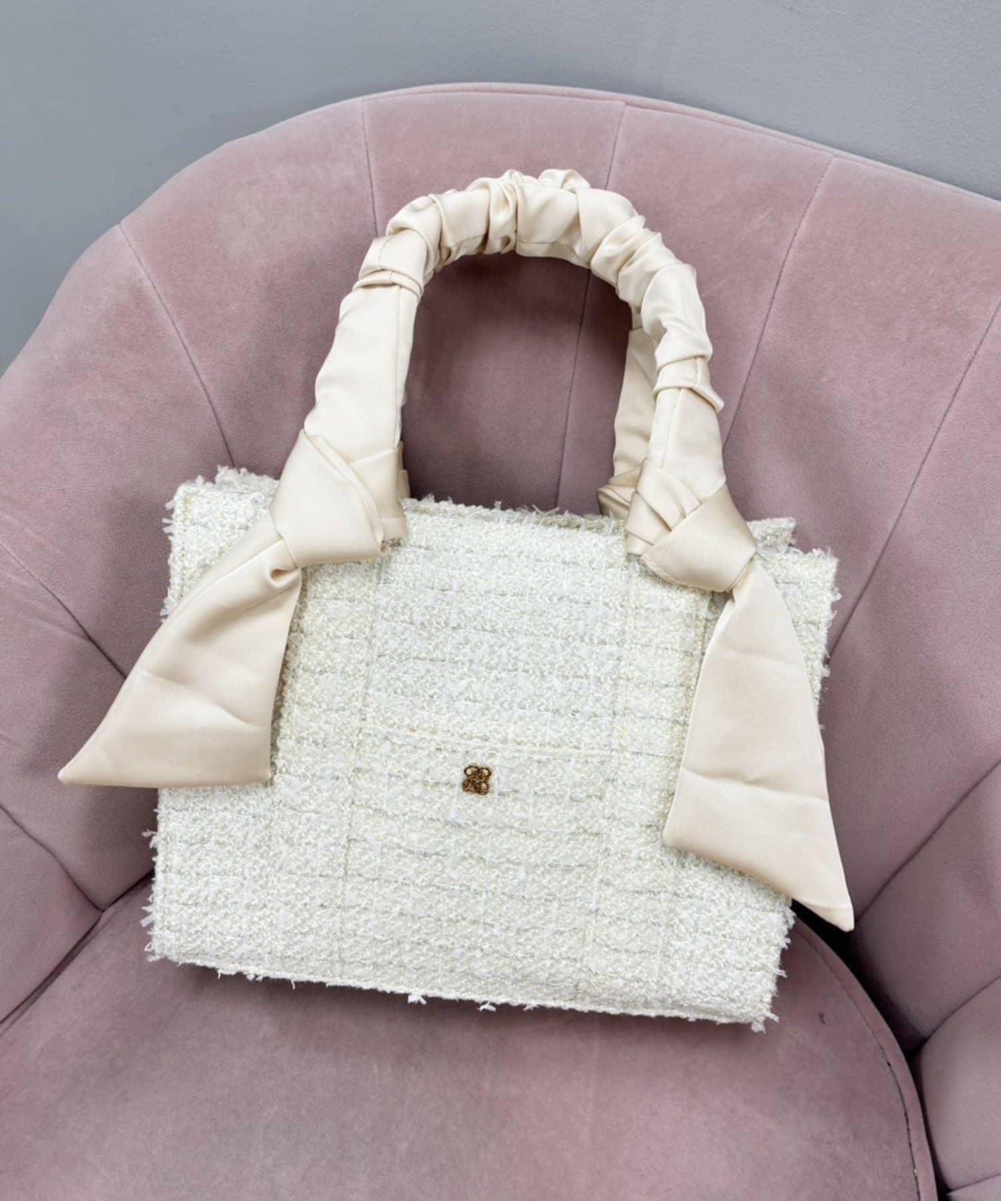 褶皺手柄迷你托特包