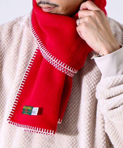 【GLOSTER聯名】【TWEEDMILL】毯縫拼接羊羔絨圍巾