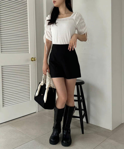 褶皺手柄迷你托特包