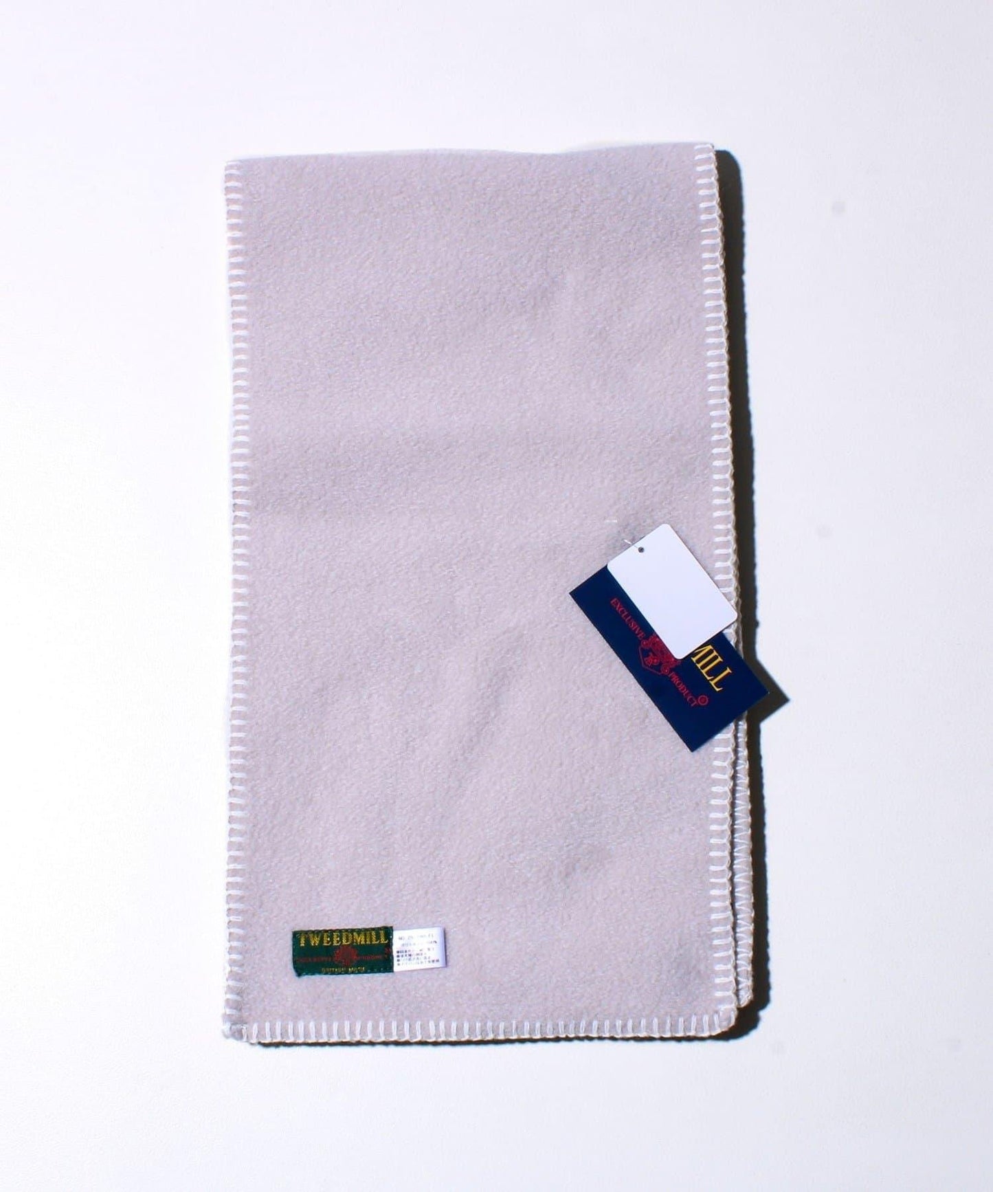 【GLOSTER聯名】【TWEEDMILL】毯縫拼接羊羔絨圍巾