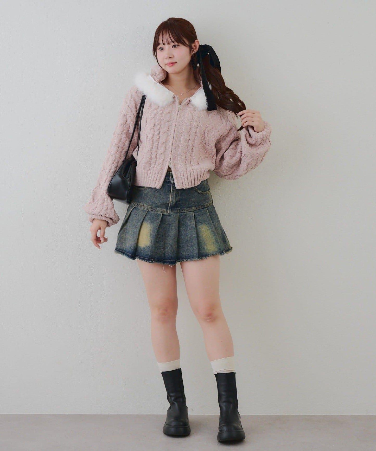 棉花糖觸感麻花絨連帽外套