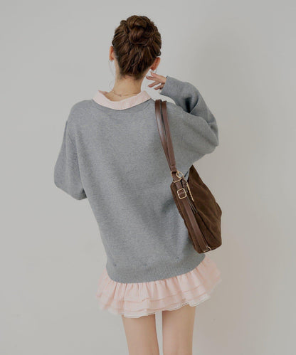 多穿法襯衫疊穿針織連衣裙