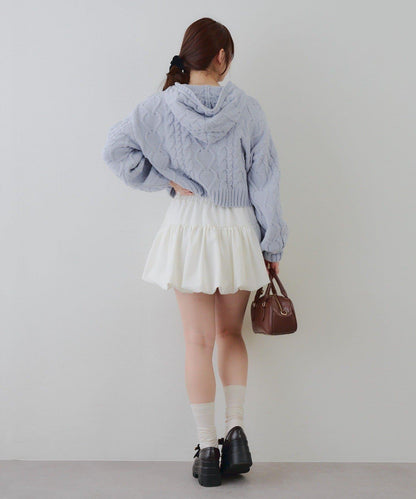 棉花糖觸感麻花絨連帽外套