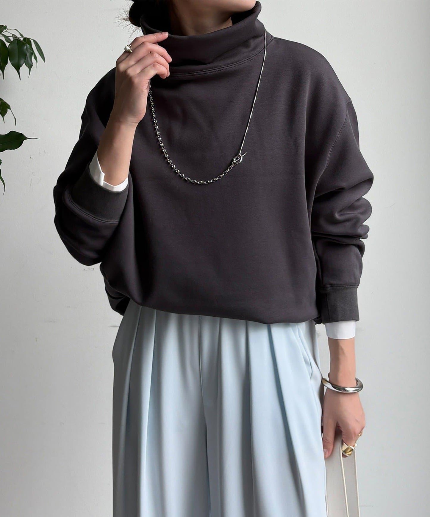 加絨高領套頭衫