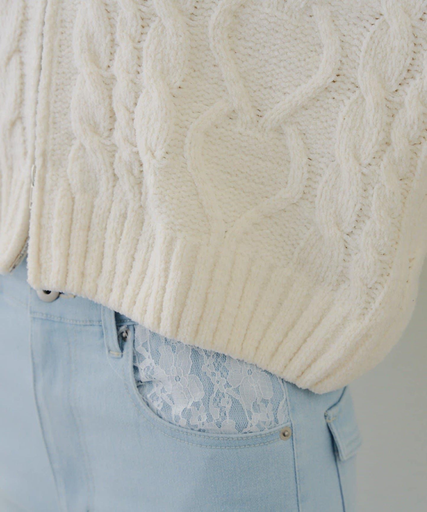 棉花糖觸感麻花絨連帽外套