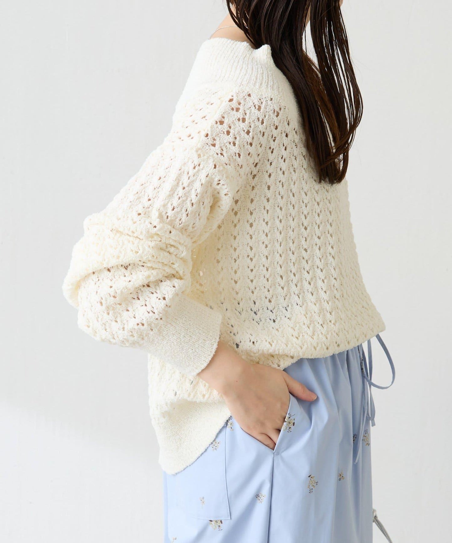 【可穿至春季】蕾絲拼接針織衫