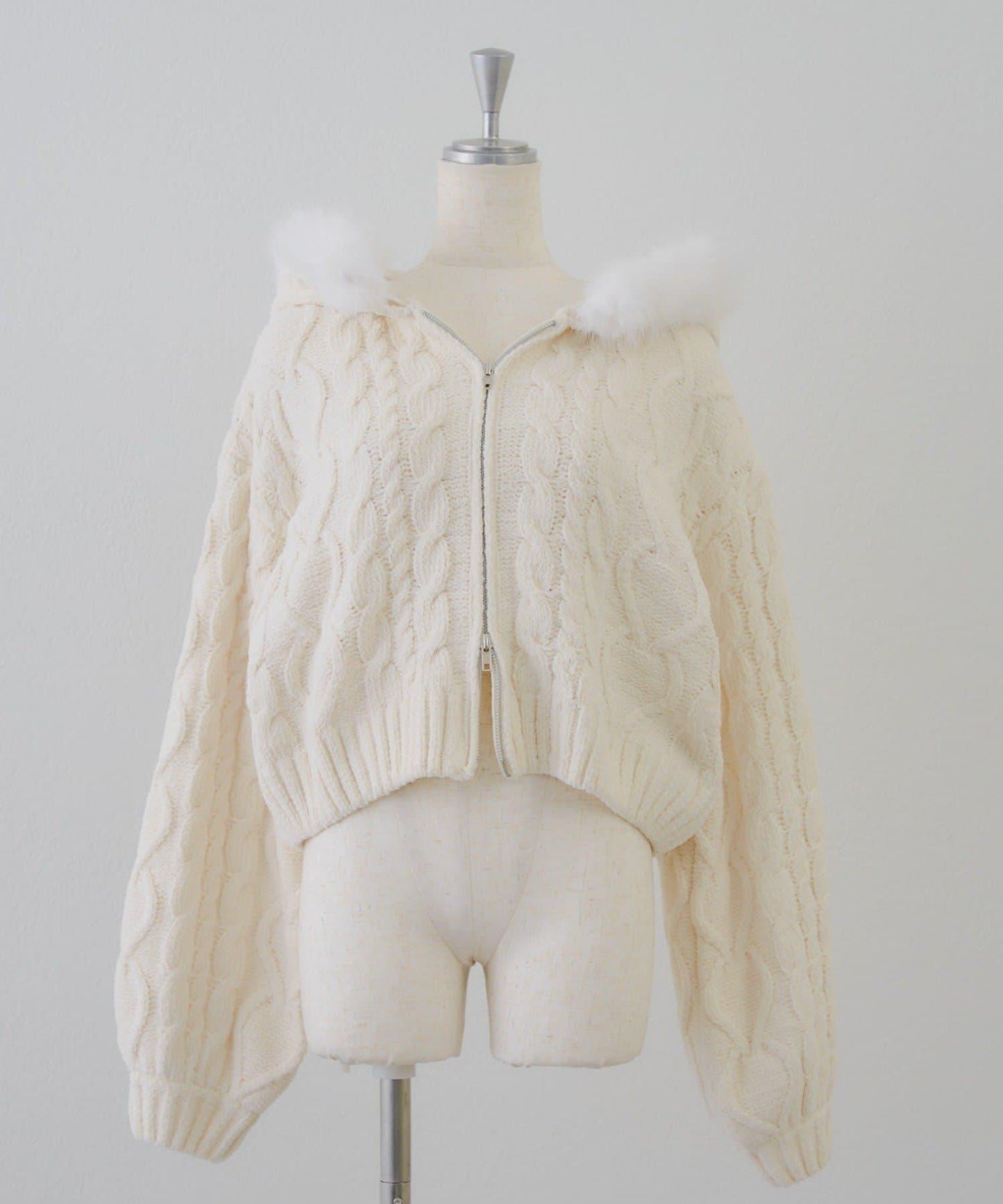 棉花糖觸感麻花絨連帽外套