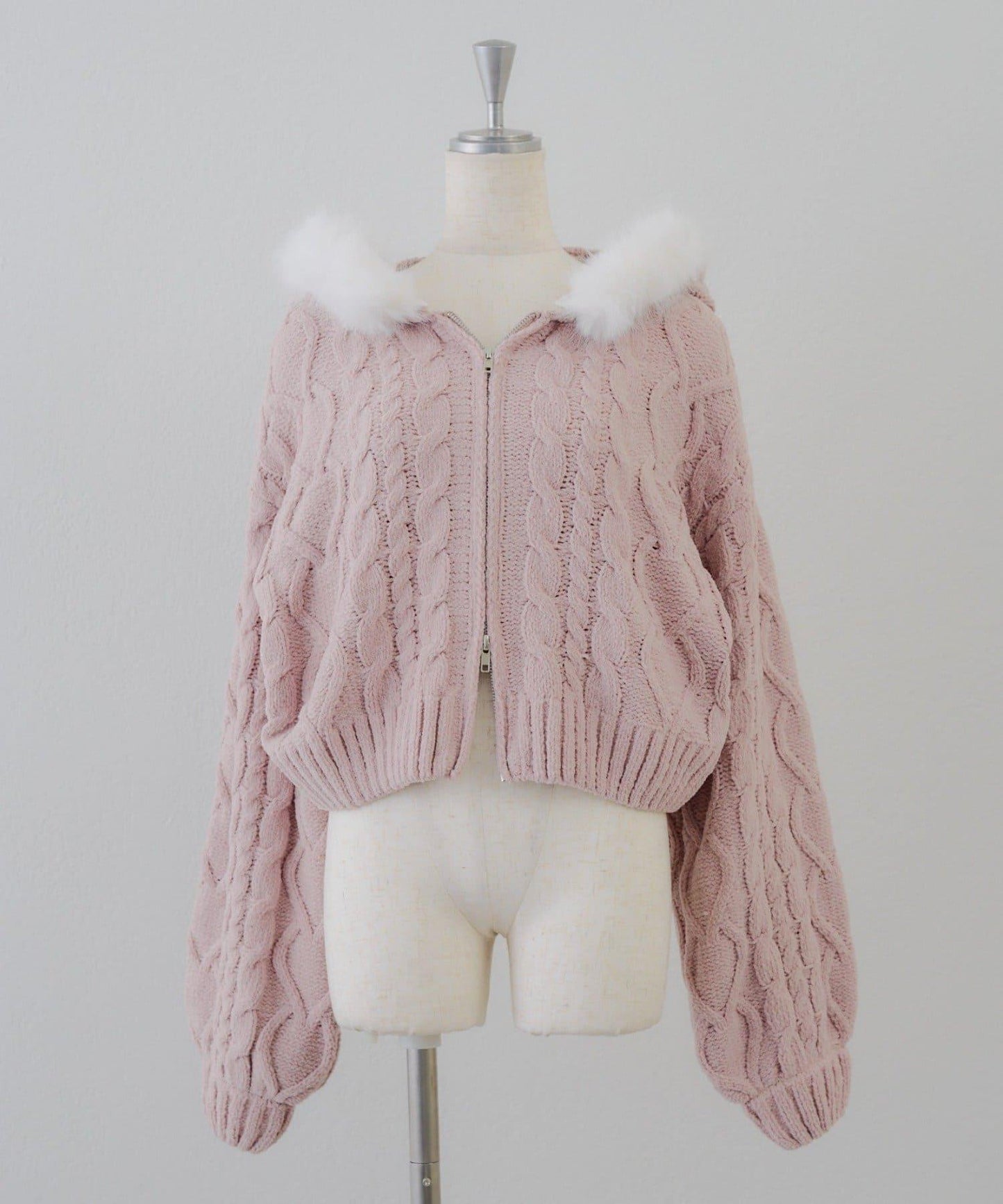 棉花糖觸感麻花絨連帽外套