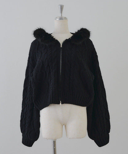 棉花糖觸感麻花絨連帽外套