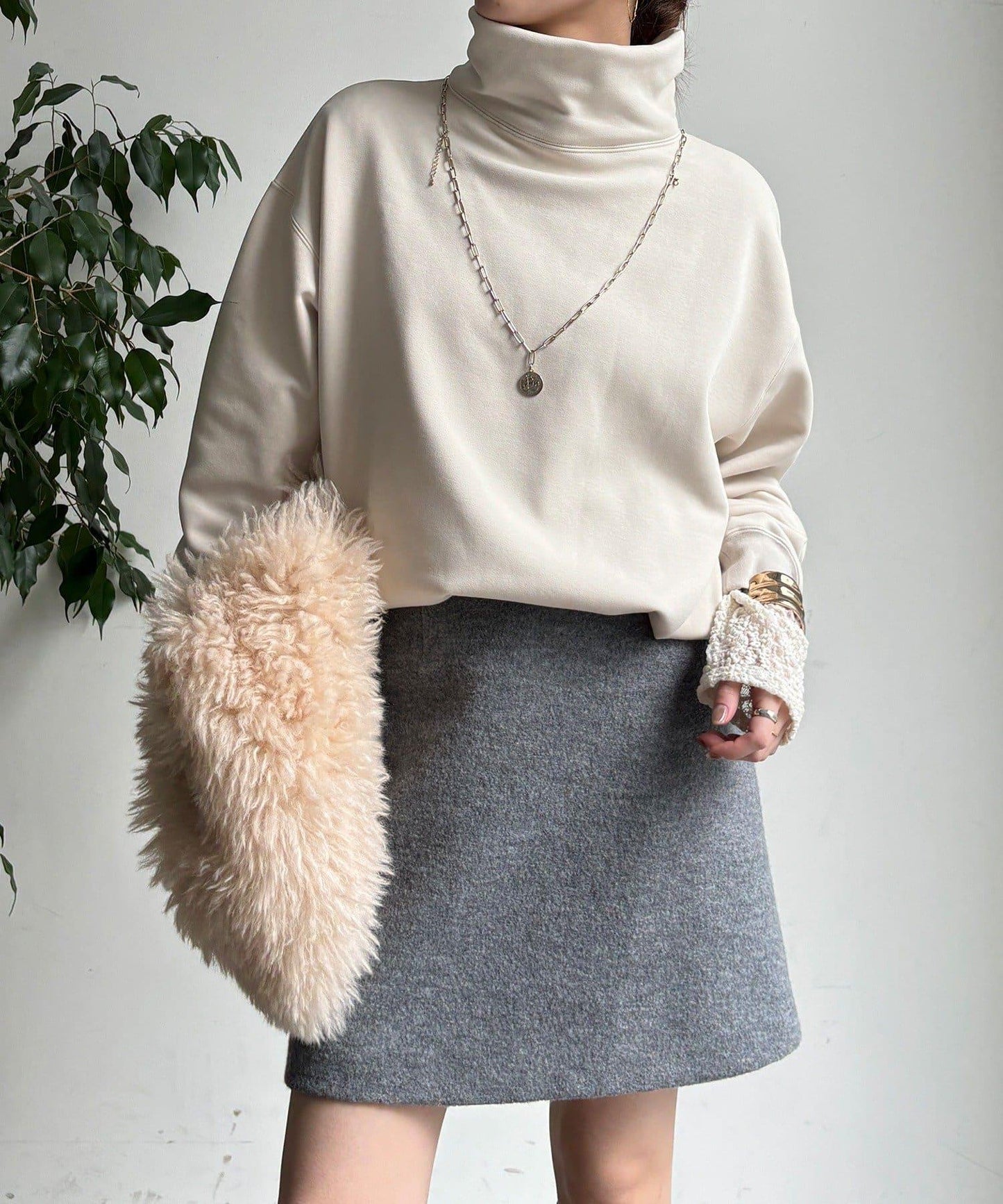 加絨高領套頭衫