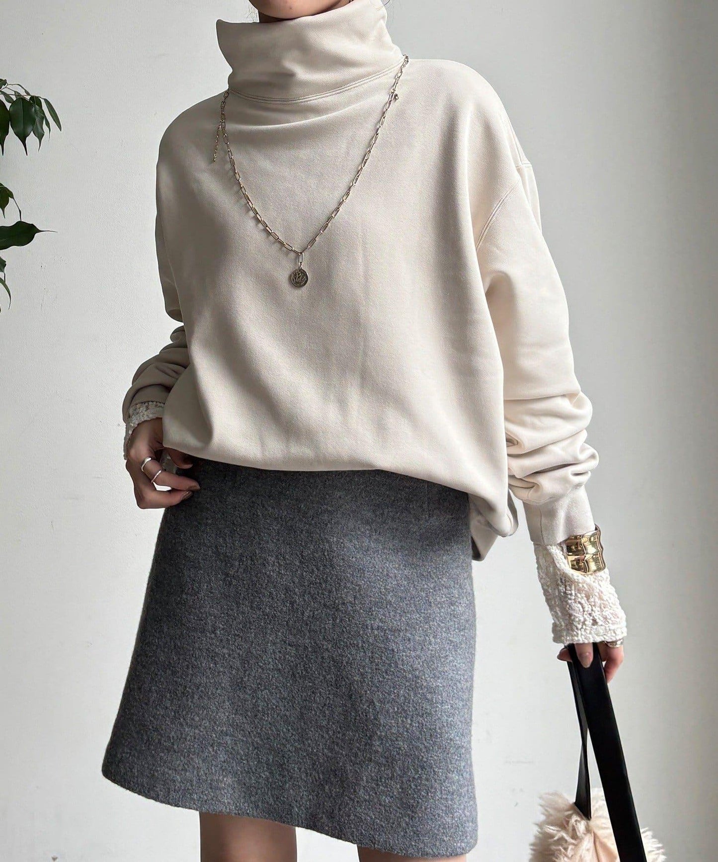 加絨高領套頭衫