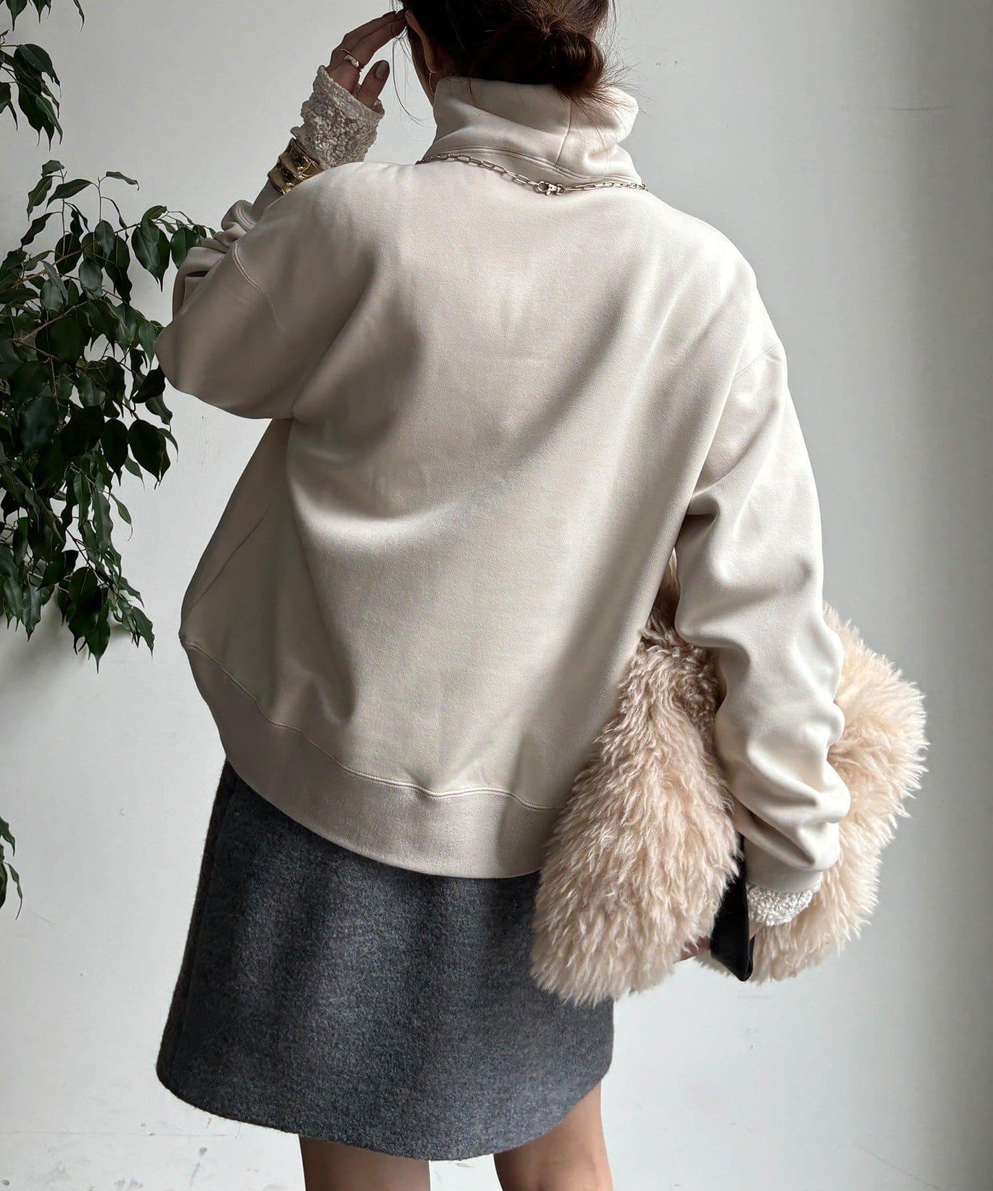 加絨高領套頭衫