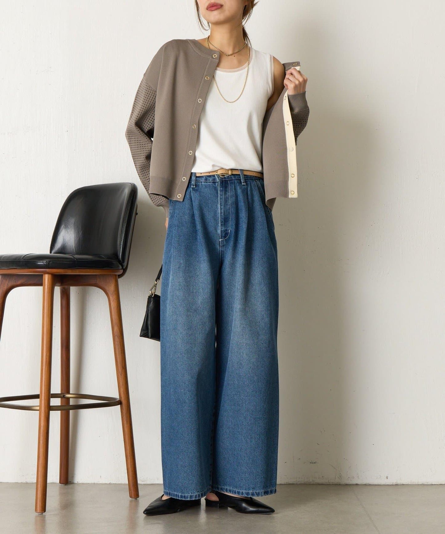 帶網紗拼接羅紋背心