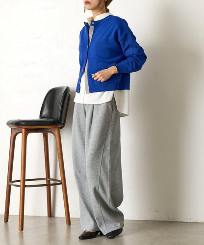 拼接袖網紗兩穿開衫