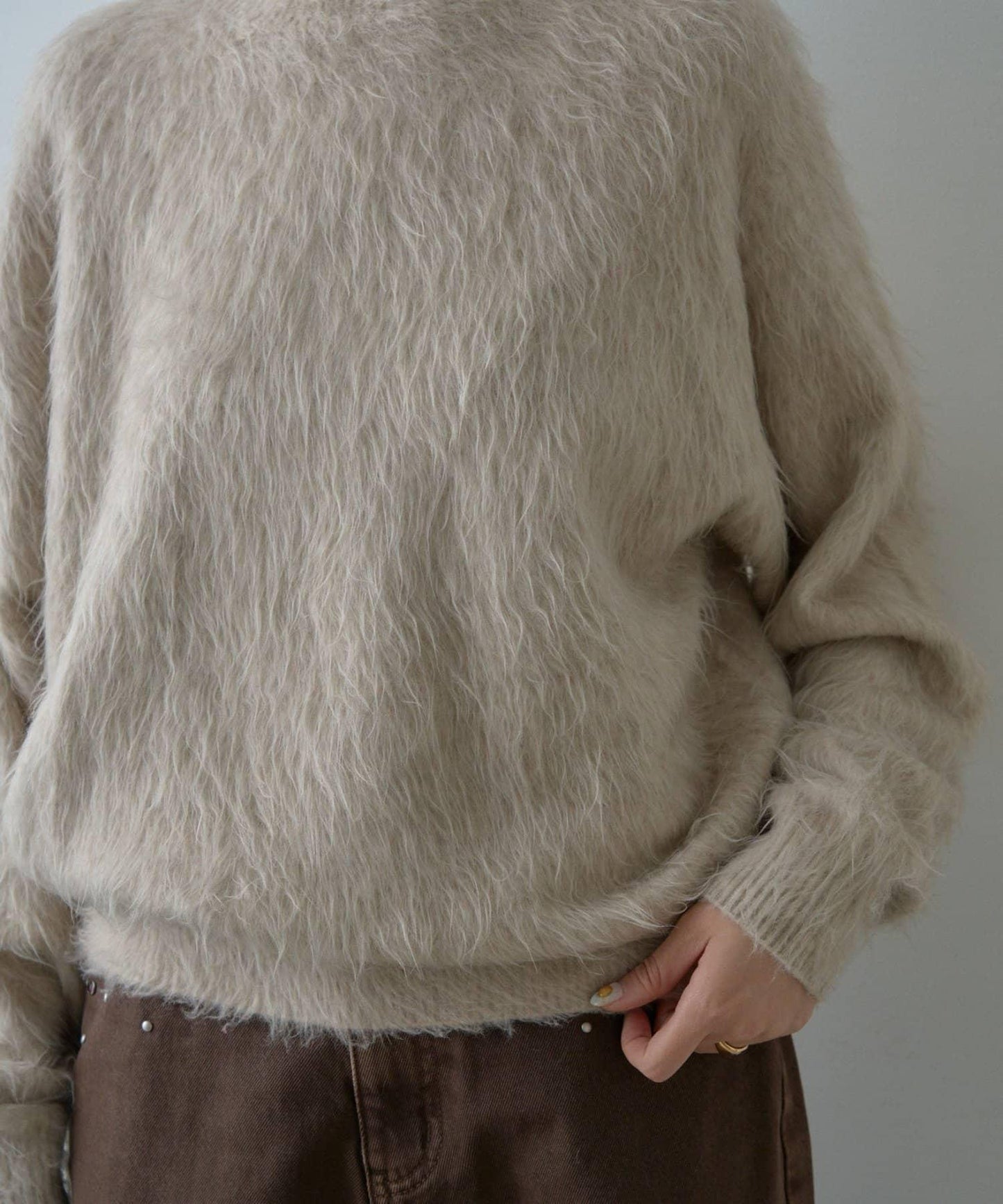 【WHIMSIC/2尺碼可選】安哥拉羊毛混紡長毛針織套頭衫