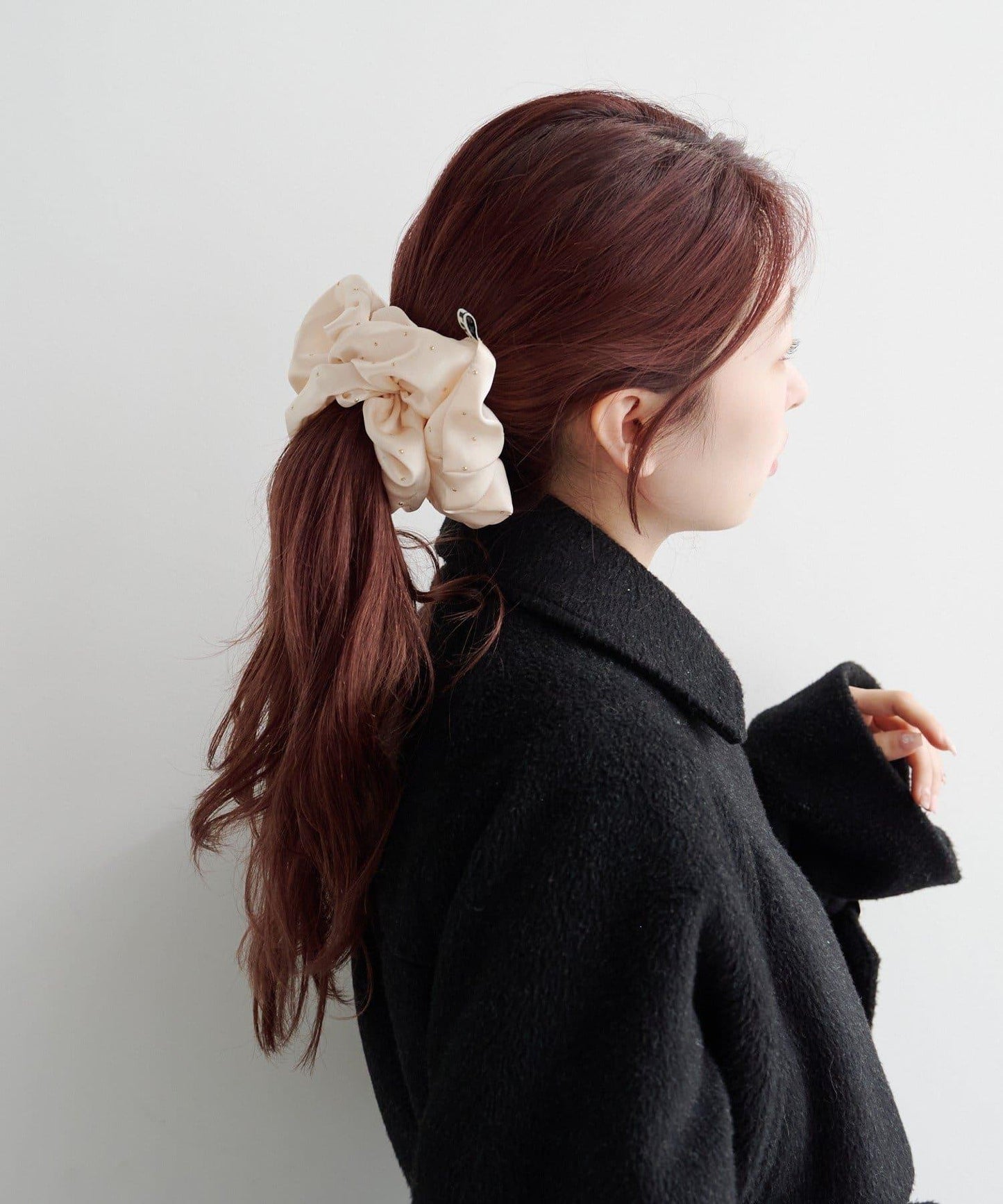 【fiw.】鉚釘緞面髮圈
