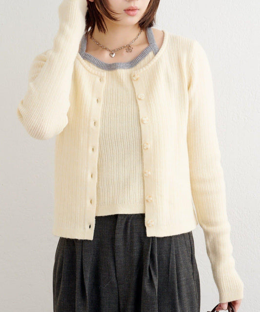 【2WAY】B 吊帶背心套裝開衫