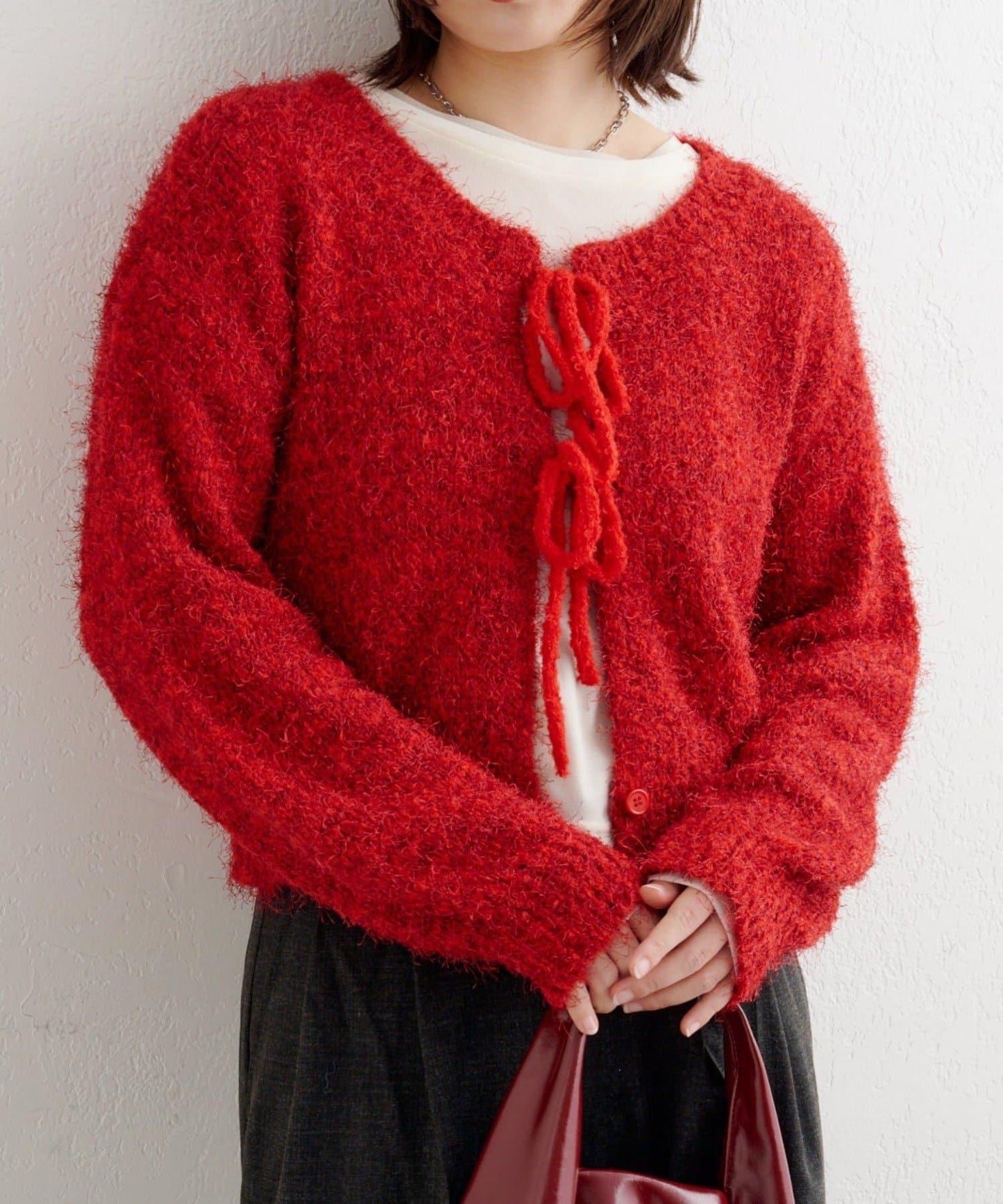 【前後兩穿】B 長毛針織開衫