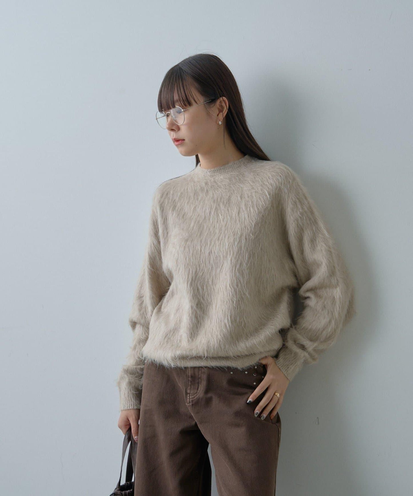 【WHIMSIC/2尺碼可選】安哥拉羊毛混紡長毛針織套頭衫