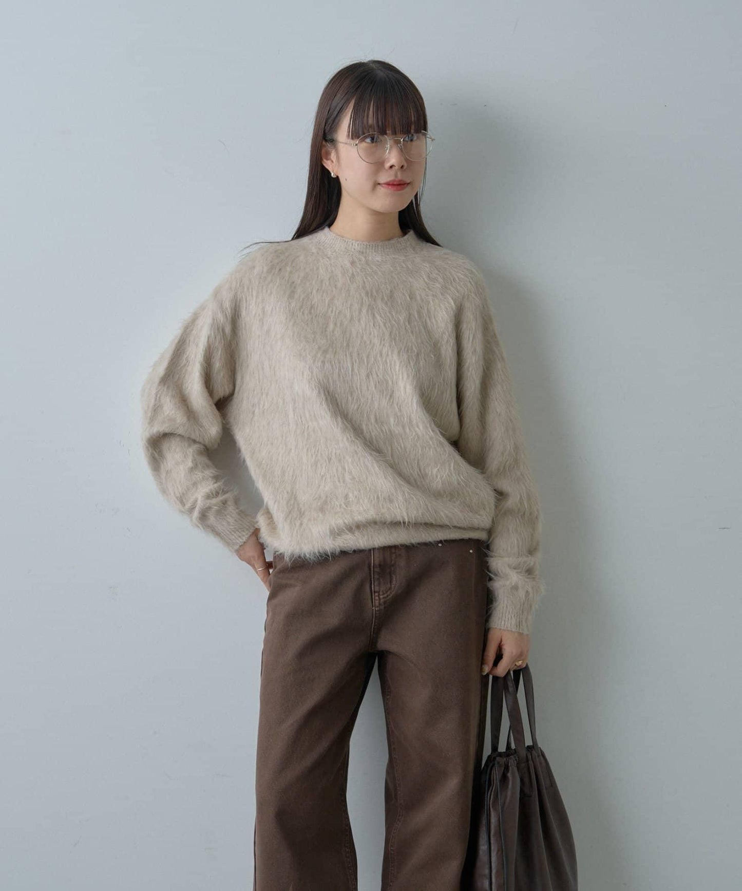 【WHIMSIC/2尺碼可選】安哥拉羊毛混紡長毛針織套頭衫