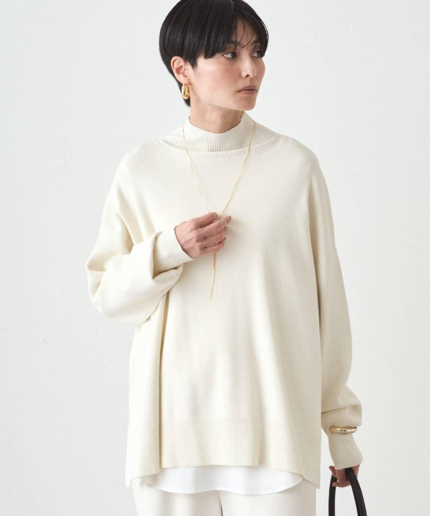 全針高領針織衫