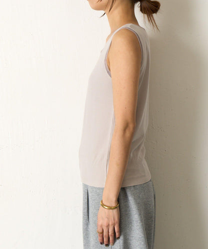 帶網紗拼接羅紋背心