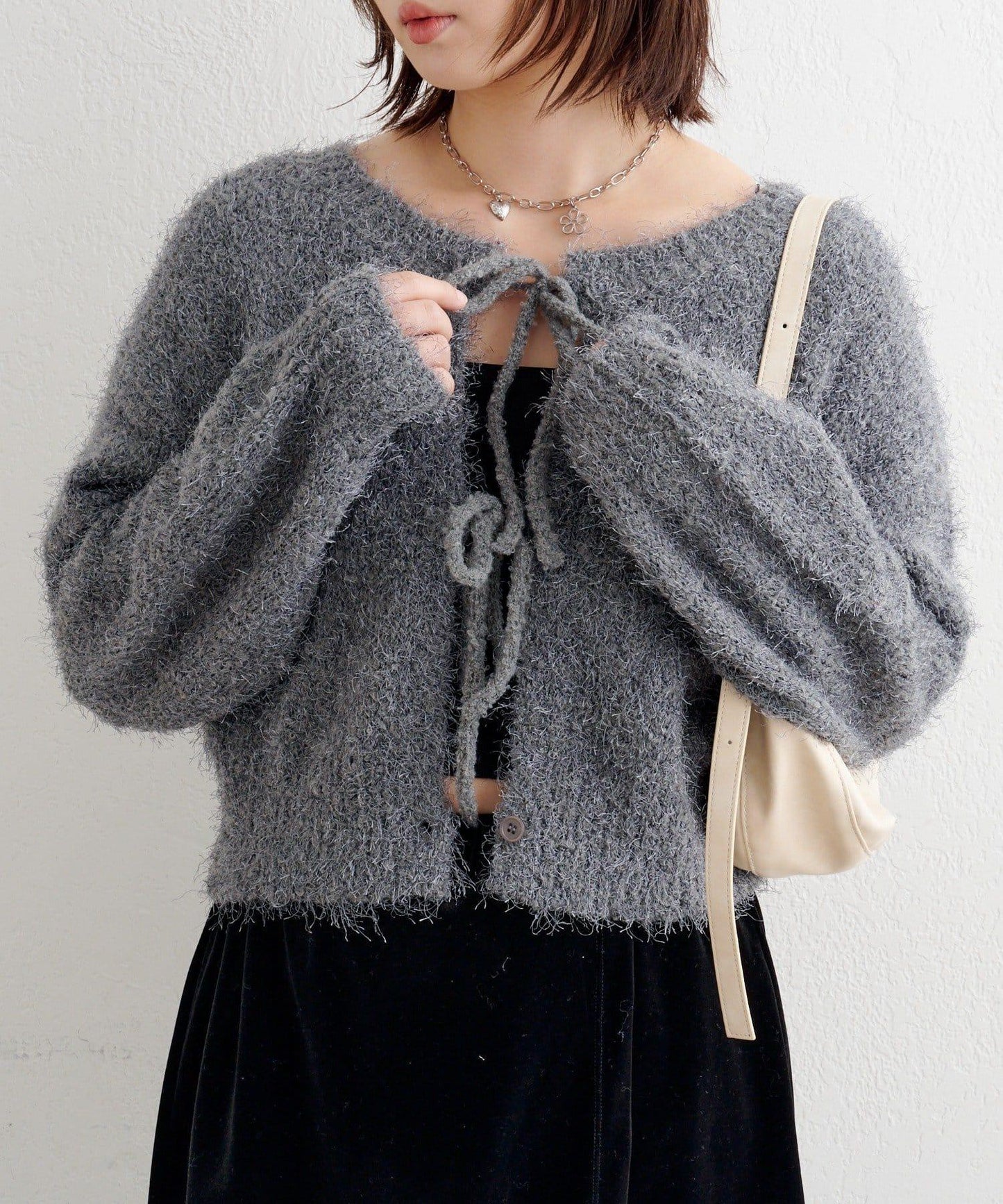 【前後兩穿】B 長毛針織開衫