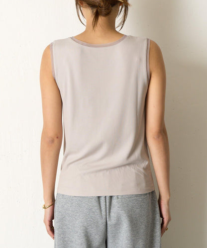 帶網紗拼接羅紋背心