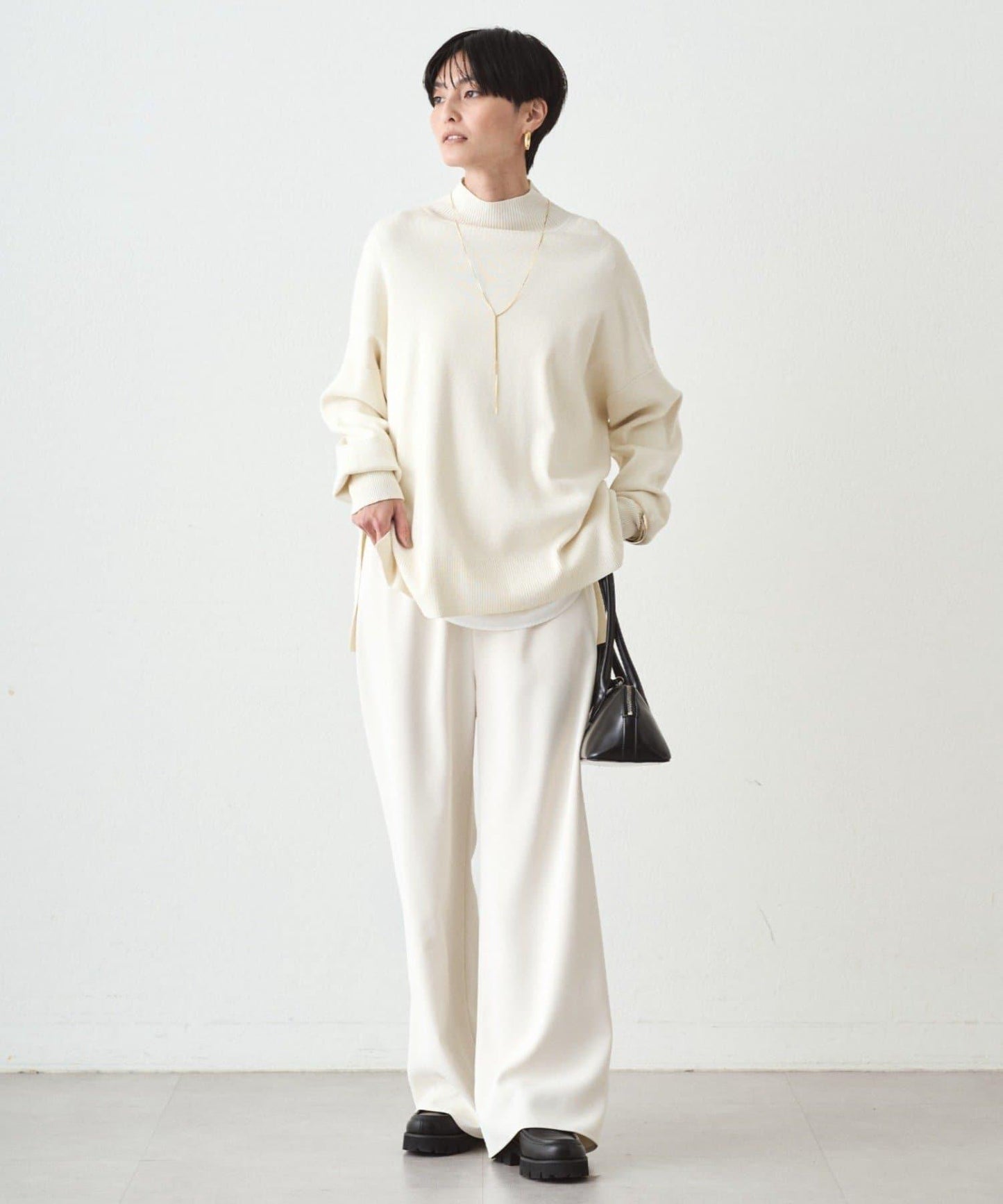 全針高領針織衫