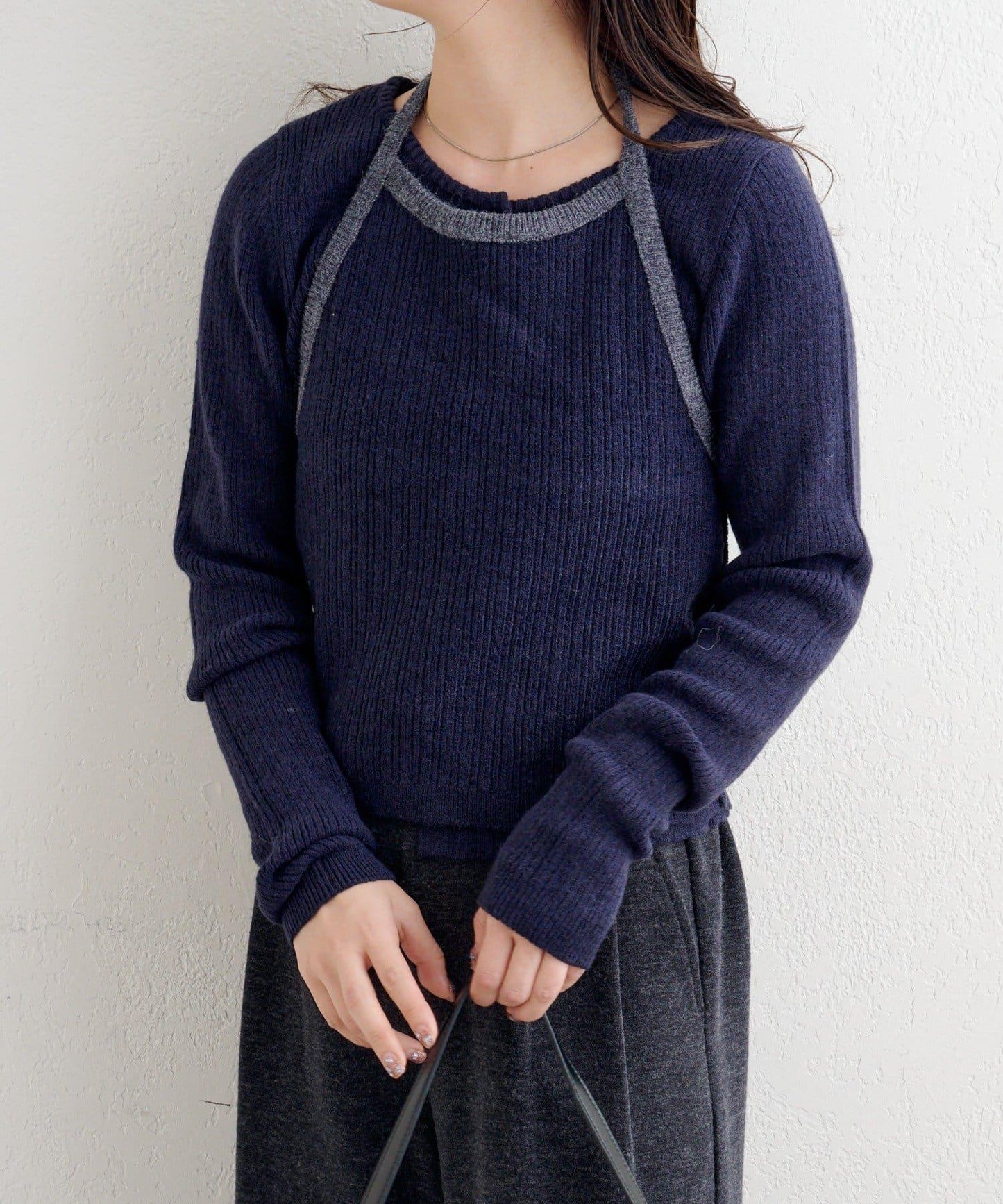 【2WAY】B 吊帶背心套裝開衫