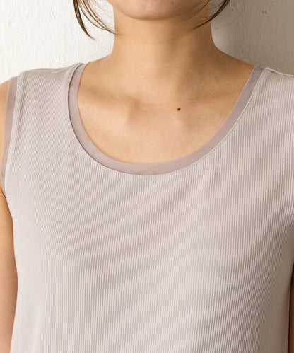 帶網紗拼接羅紋背心