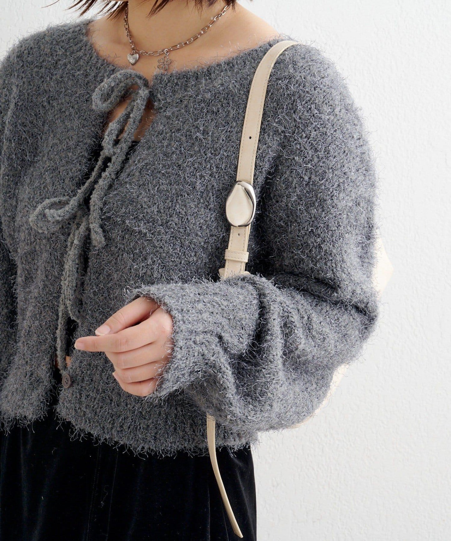 【前後兩穿】B 長毛針織開衫